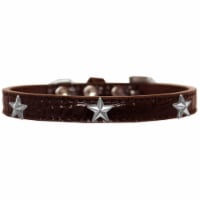 Silver Star Widget Croc Dog Collar Chocolate Size 10