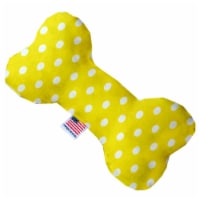 Yellow Polka Dots 6 inch Bone Dog Toy