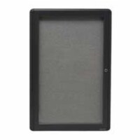 Quartet Indoor Bulletin Board- Fabric- 2 Door- 4ft.x3ft.- Radius Frame- Gy