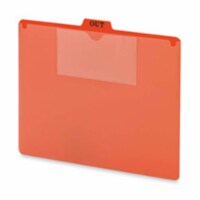 Smead Manufacturing Company  Vinyl Top-Tab Guides With Pockets- Letter 11-.75in.x10in.- Red