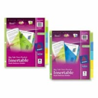 Avery Consumer Products Two-Pocket Insertable Dividers- Plastic- 8-Tab- Multi-Color