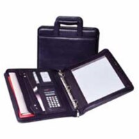 Samsill Corporation SAM15670 Zipper Binder- Letter- Retractable Handles- 2 Exterior Pckts- BK