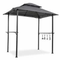 Outdoor Grill Gazebo 8 x 5 Ft, Shelter Tent, Double Tier Soft Top Canopy and Steel Frame with