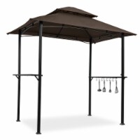 Outdoor Grill Gazebo 8 x 5 Ft, Shelter Tent, Double Tier Soft Top Canopy and Steel Frame with