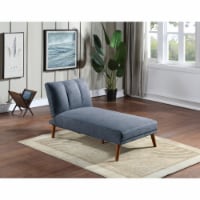 Navy Color Polyfiber Adjustable Chaise Bed Living Room Solid wood Legs Plush Couch