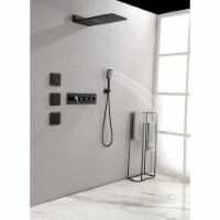 Wall Mounted Waterfall Rain Shower System With 3 Body Sprays & Handheld Shower