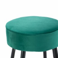 Counter Height Bar Stools Set of 2, Velvet Kitchen Stools Upholstered Dining Chair Stools