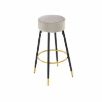 Counter Height Bar Stools Set of 2, Velvet Kitchen Stools Upholstered Dining Chair Stools