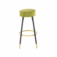 Counter Height Bar Stools Set of 2, Velvet Kitchen Stools Upholstered Dining Chair Stools
