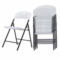 4 Pack Portable Plastic Folding Chairs, Sturdy Design, Indoor/Outdoor Events, Perfect for Cam