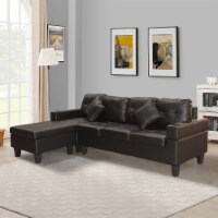 Sectional Sofa Set for Living Room with L SHAPED Chaise Lounge, cup holder and Left or Right