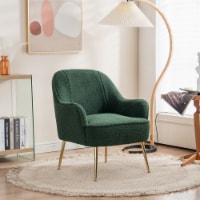 Modern Soft Green Teddy fabric White Ergonomics Accent Chair Living Room Chair Bedroom Chair