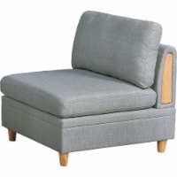Living Room Furniture Armless Chair Light Grey Dorris Fabric 1pc Cushion Armless Chair Wooden