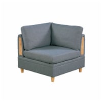 Living Room Furniture Corner Wedge Steel Color Dorris Fabric 1pc Cushion Wedge Sofa Wooden Le