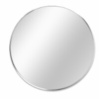 Round Mirror, Circle Mirror 32 Inch, Silver Round Wall Mirror Suitable for Bedroom, Living Ro
