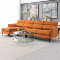 111 Convertible Sectional Sofa Couch , Flannel L Shape Furniture Couch with Chaise Left/Rig