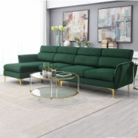 111 Convertible Sectional Sofa Couch , Flannel L Shape Furniture Couch with Chaise Left/Rig