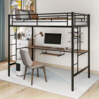Loft Bed with Desk and Shelf , Space Saving Design,Twin（OLD SKU:MF193081AAB）