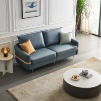 73.22 Loveseat Sofa Couch, Mid Century Modern Loveseats Furniture With 2 Pillows, Heavy Duty