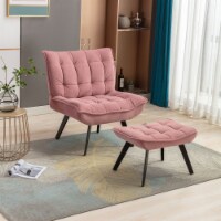 Modern Soft Velvet Fabric Material Large Width Accent Chair Leisure Chair Armchair TV Chair B