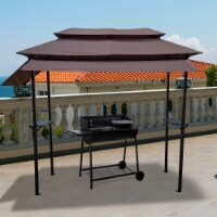 8x4ft Grill Gazebo,metal gazebo with Soft Top Canopy and Steel Frame with hook and Bar Counte