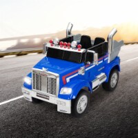 12V Kids Battery Electric Ride On Car Toy, Optimus Prime Truck with Remote Control, Transform