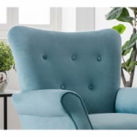 Stylish Living Room Furniture 1pc Accent Chair Blue Button-Tufted Back Rolled-Arms Black Legs