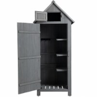 30.3 X 21.3 X 70.5 H Outdoor Storage Cabinet Tool Shed Wooden Garden Shed Gray