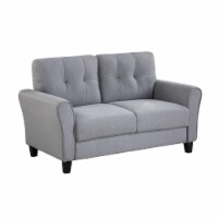 57.5 Modern Living Room Loveseat Linen Upholstered Couch Furniture for Home or Office, Light