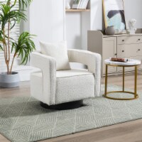 29.0 W Swivel Accent Open Back Chair Modern Comfy Sofa Chair With Black Base For Nursery Bedr