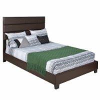 Better Home Products Napoli Faux Leather Upholstered Platform Bed Queen Tobacco