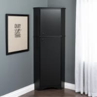 Ergode Elite Tall 2-Door Corner Storage Cabinet, Black