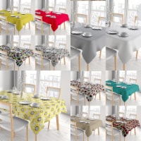3-Pack Waterproof Printed Flannel Back Vinyl Tablecloth 52X70