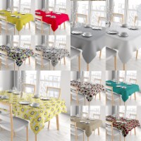 3-Pack Waterproof Printed Flannel Back Vinyl Tablecloth 60R