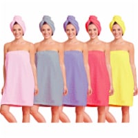 2-Piece Women's Spa Body wrap & Hair Towel Grey