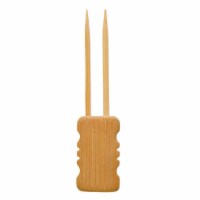 PacknWood  3.94 In. Mbola Double Prong Bamboo Skewer With Block End- Pack Of 480
