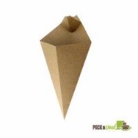 Packnwood Kraft Paper Cone with Built-In Sauce Cup - 7.7 in.