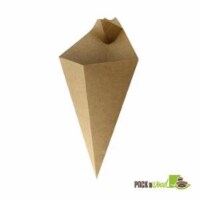 Packnwood Kraft Paper Cone with Built-In Sauce Cup - 8.9 in.