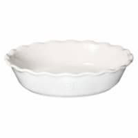 Emile Henry Round Modern Classics Ceramic Pie Dish Pan - White Perspective: Main