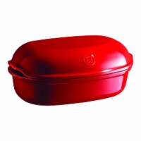 Emile Henry Rectangle Ceramic 5.4 Qt Classic Artisan Bread Loaf Baker, Burgundy