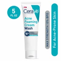 CeraVe Acne Foaming Cream Wash with 10% Benzoyl Peroxide, Gentle Face & Body Wash Acne Treatment Perspective: Main