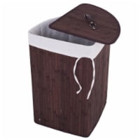 Hivvago Corner Bamboo Hamper Laundry Basket-Brown Perspective: Main