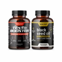 Male Enhancement Pills Testosterone Booster + Black Seed Oil Capsules Bundle