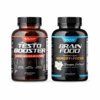 Testosterone Booster Men Sexual Drive, Nootropics Brain Focus Supplement Bundle