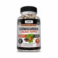 Organic Ashwagandha Capsules 1300mg Supplement w/ Black Pepper Root Powder