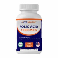 Vitamatic Folic Acid 1000 mcg (1 mg) - 240 Vegetarian Tablets