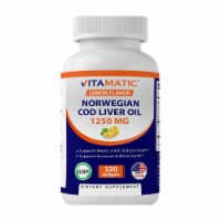 Vitamatic Norwegian Cod Liver Oil Lemon Flavor 1250mg - 120 Softgels