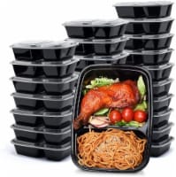 Kitcheniva Microwavable Meal Prep Food Container WIth 2 Compartment - Pack of 50