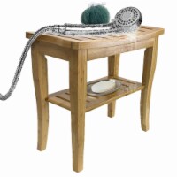 Kitcheniva Bamboo Shower Bench Stool With Shelf