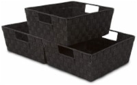 Kitcheniva Woven Basket Bin Set - Black